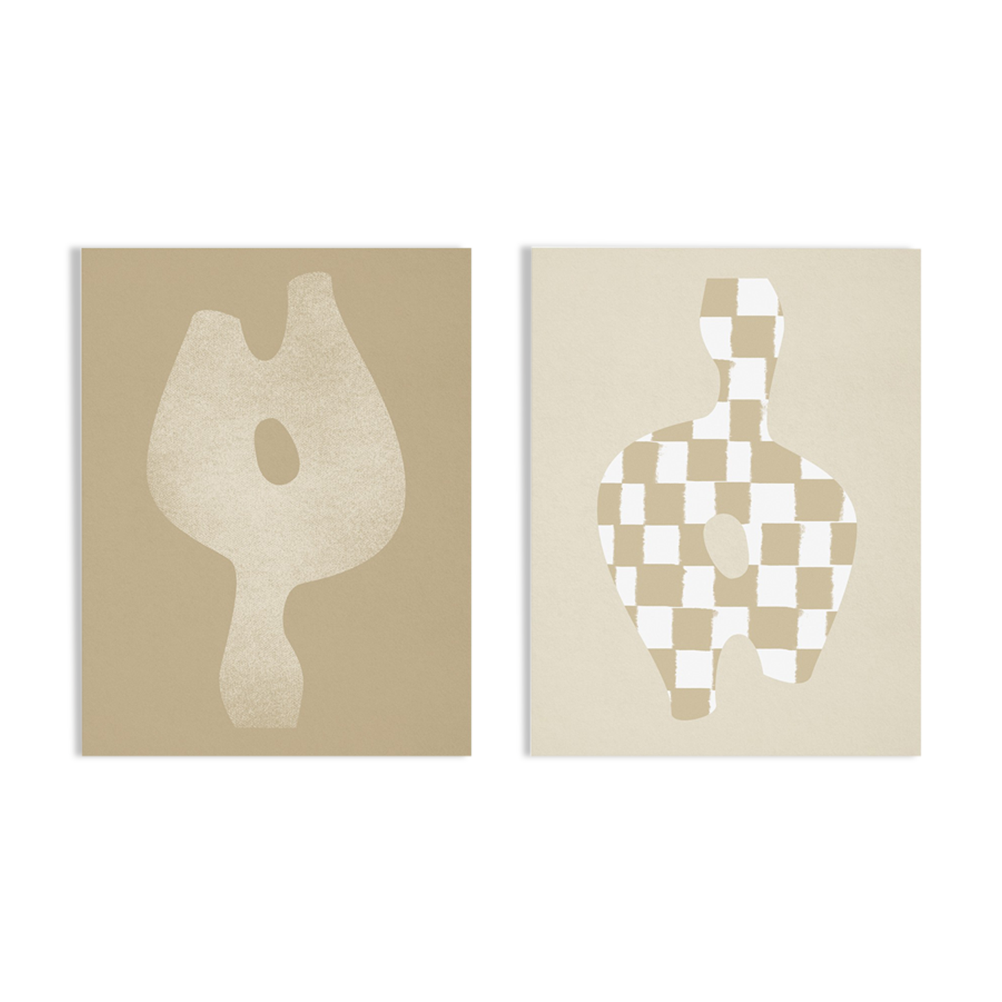 Pair of prints, checkered wall art set of two, 50x70cm