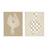 Pair of prints, checkered wall art set of two, 50x70cm