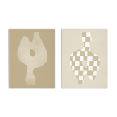 Pair of prints, checkered wall art set of two, 50x70cm