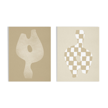 Pair of prints, checkered wall art set of two, 50x70cm