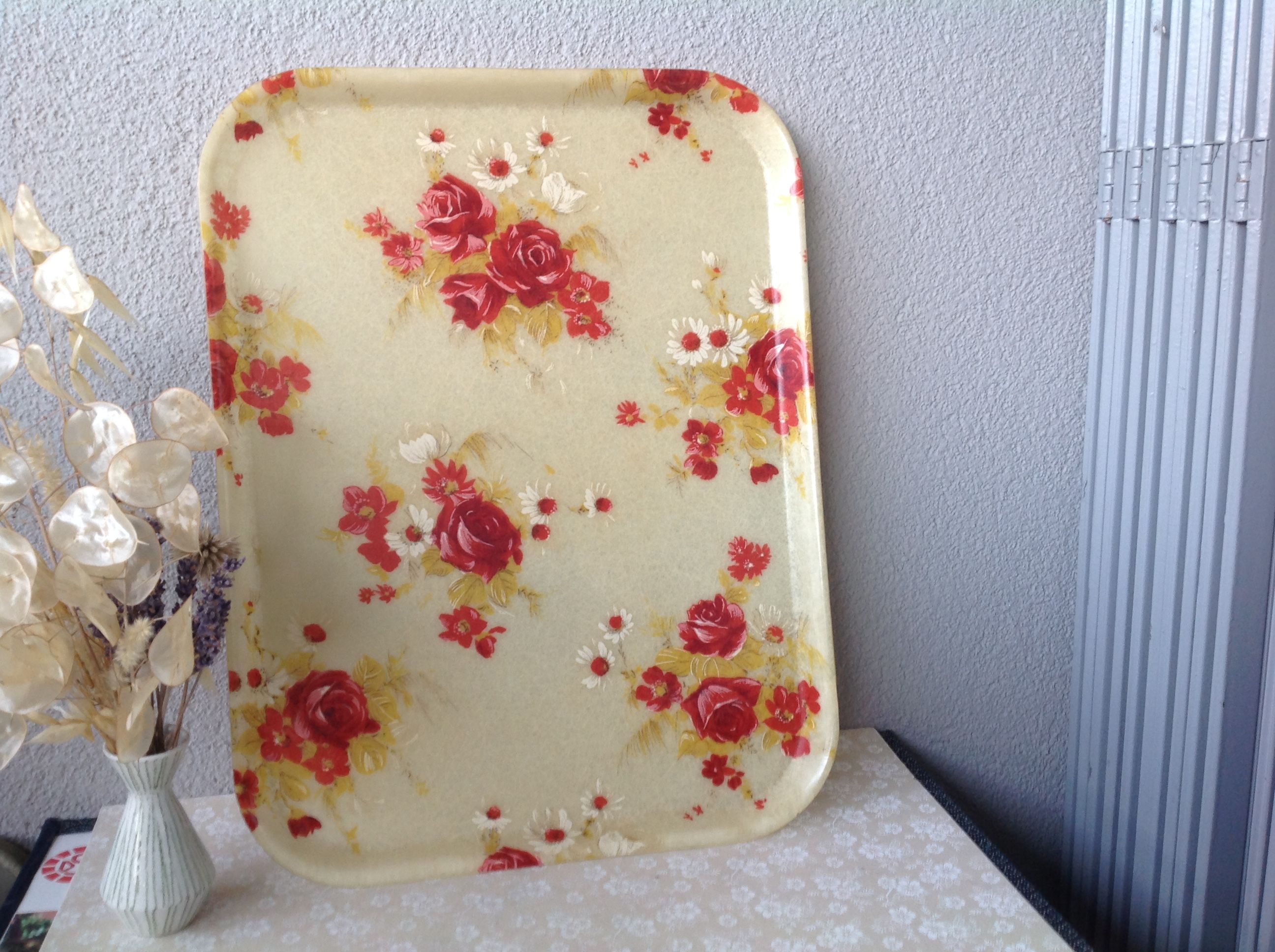 Vintage fiberglass tray made in France