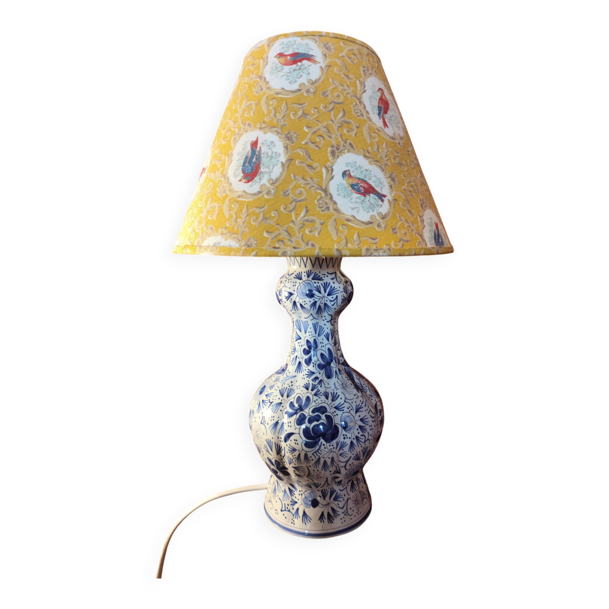 Delft-style ceramic desk lamp, France, 1960.