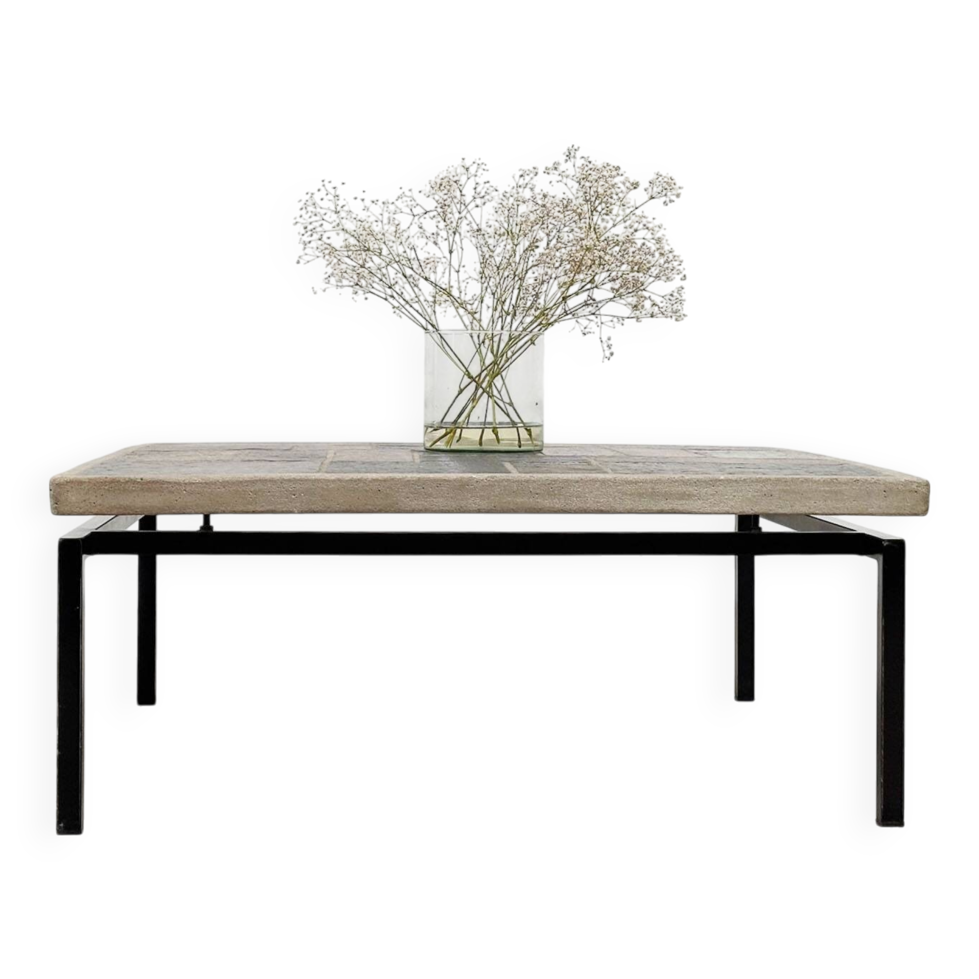 Brutalist square coffee table by Paul Kingma