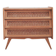 Commode en bois et rotin vintage rénovée, années 60