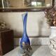 glass paste vase signed, bronze mount