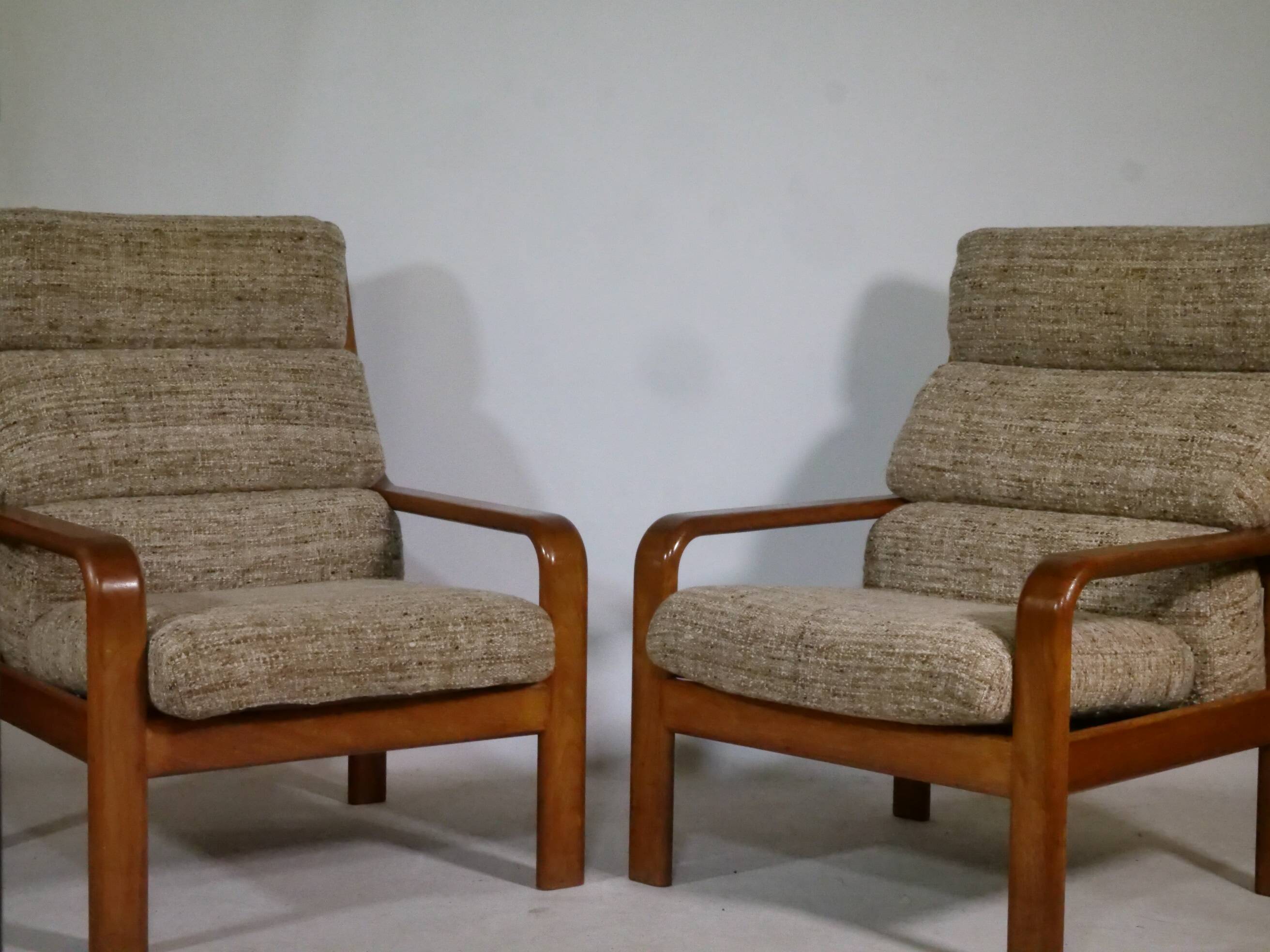Teak Highback Lounge Chairs by L. Olsen & Søn, Set of 2, Denmark, 1960s