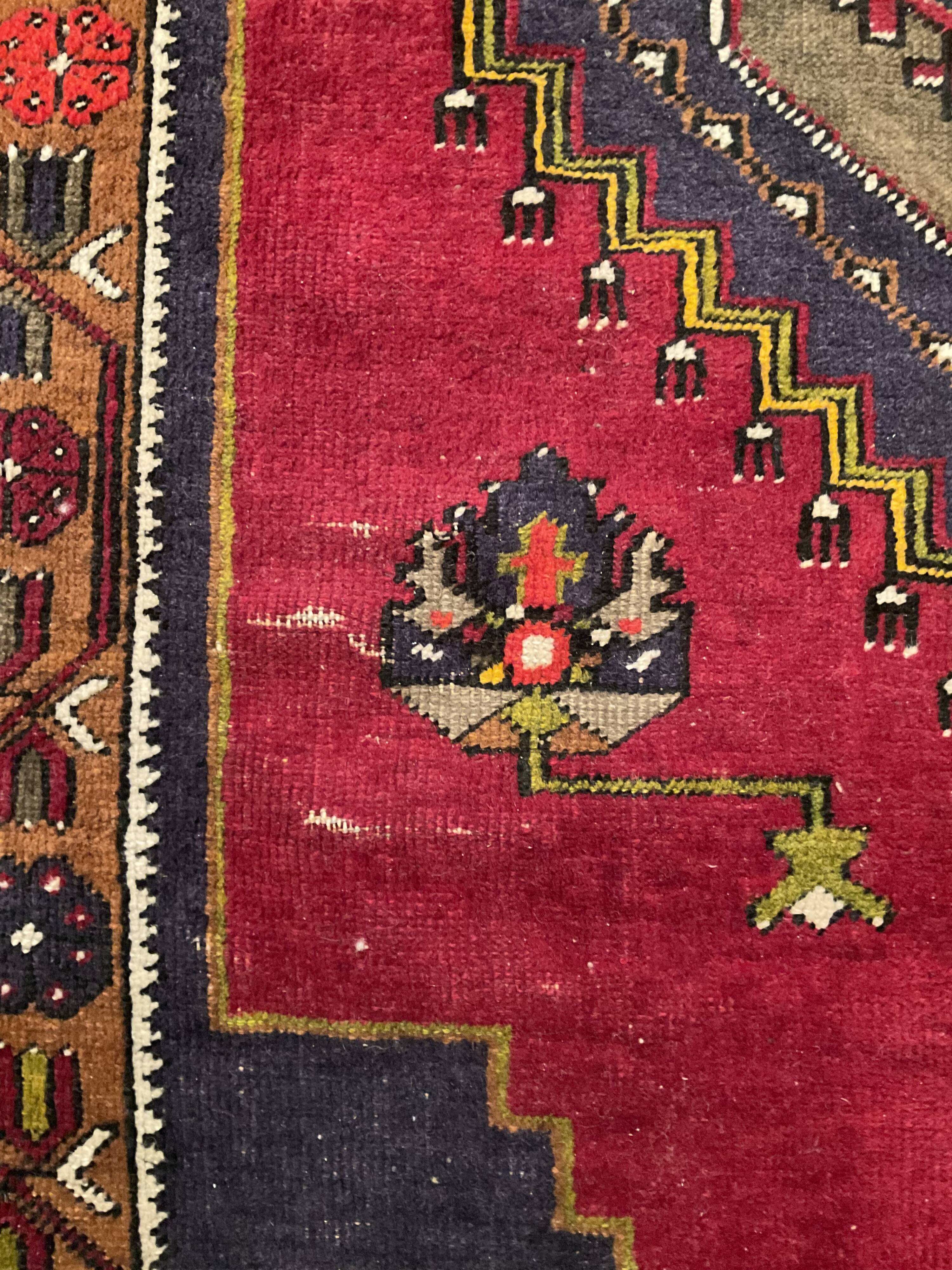 Vintage oriental wool rug 110x205cm