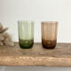 6 vintage coloured glasses