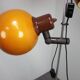 Adjustable double floor lamp in "Space Age" style, Hungarian from the 1970s, in orange and chrome brown.