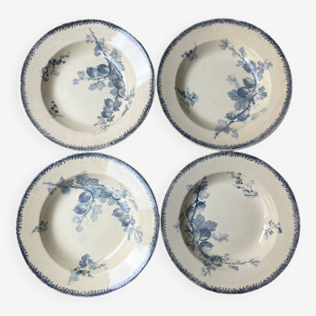 4 assiettes creuses Groseilles de Sarreguemines