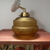 Vintage Amber Tulip Shade Tilting Wall Light