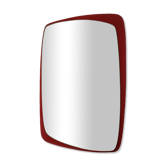 Retro free-form mirror felt wood 49 x 36