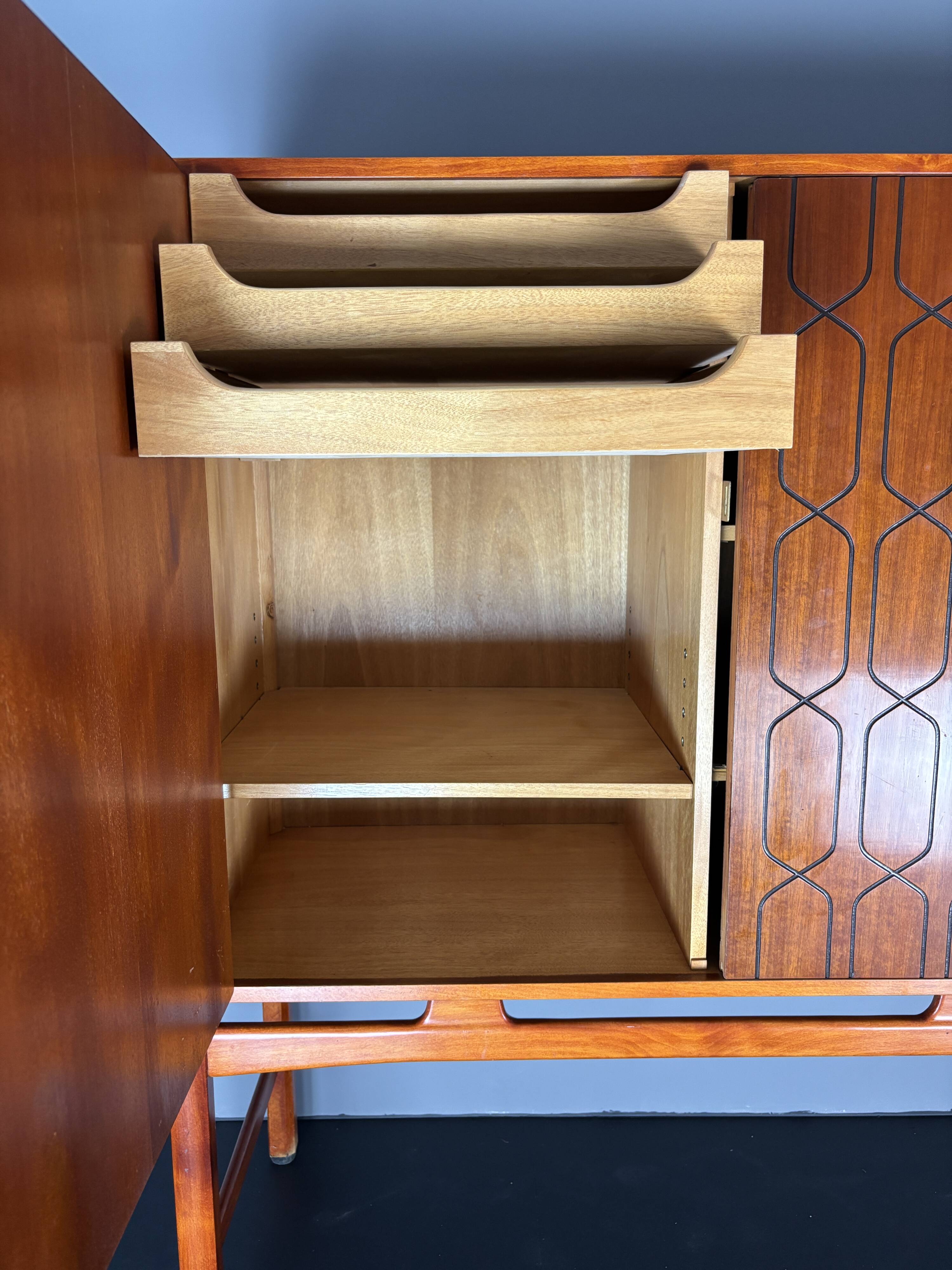 Midcentury Swedish Scandinavian sideboard cabinet by David Rosen model Napo