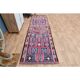 1970s Vintage Turkish Oushak Handmade Wool Cotton Pink Runner Rug 99x331