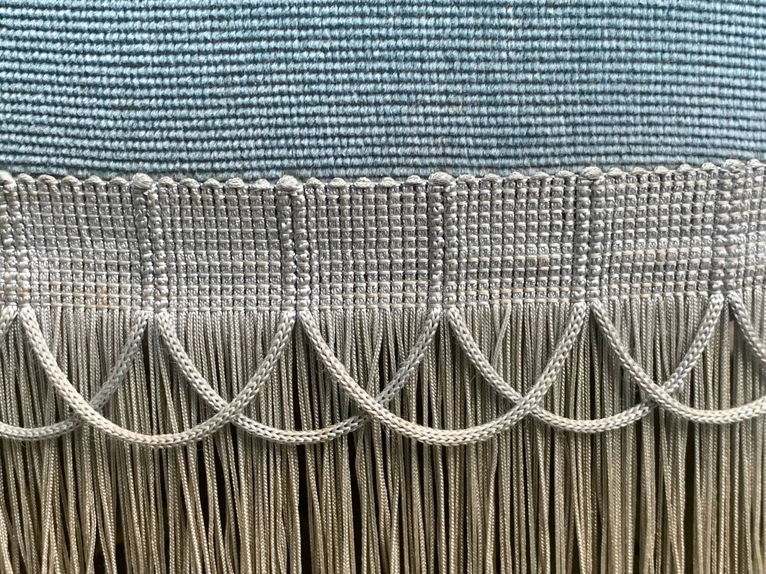 Pair of vintage blue velvet upholstered toad armchairs from the 1970s