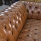 Chesterfield sofa in tan leather