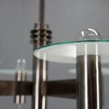 Machine Age Nickel-Plated 4-Flamming Chandelier, 1920s