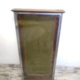 Atypical old wooden and metal wall display case