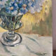 Bouquet of blue flowers, oil on canvas signed