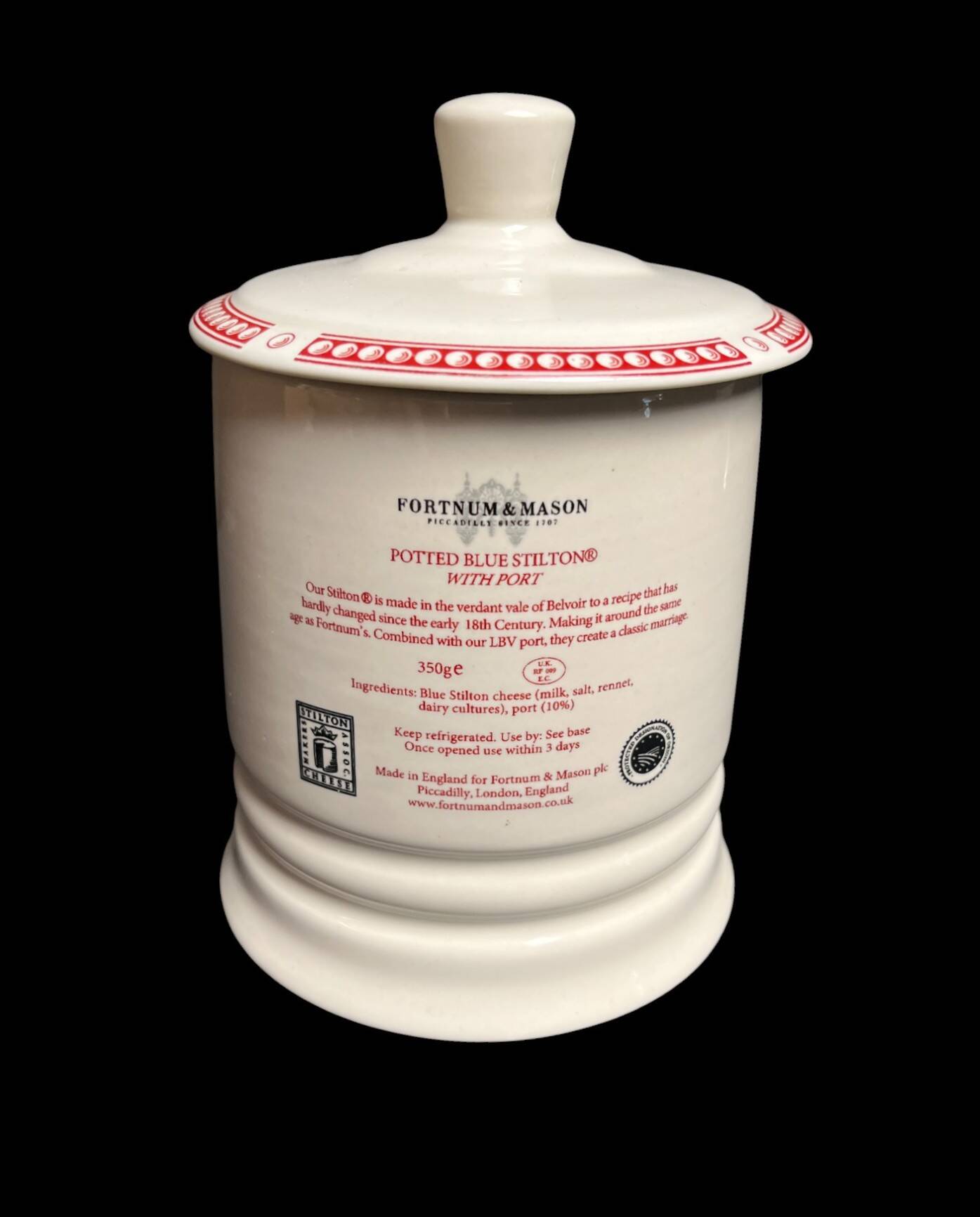 Fortnum and Mason, covered pot for Stilton candy box, 20th century