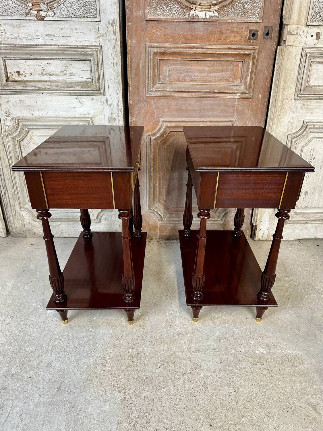 Paire de chevets vintage en acajou 20e siècle