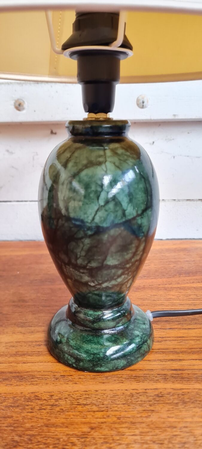 Emerald green alabaster lamp