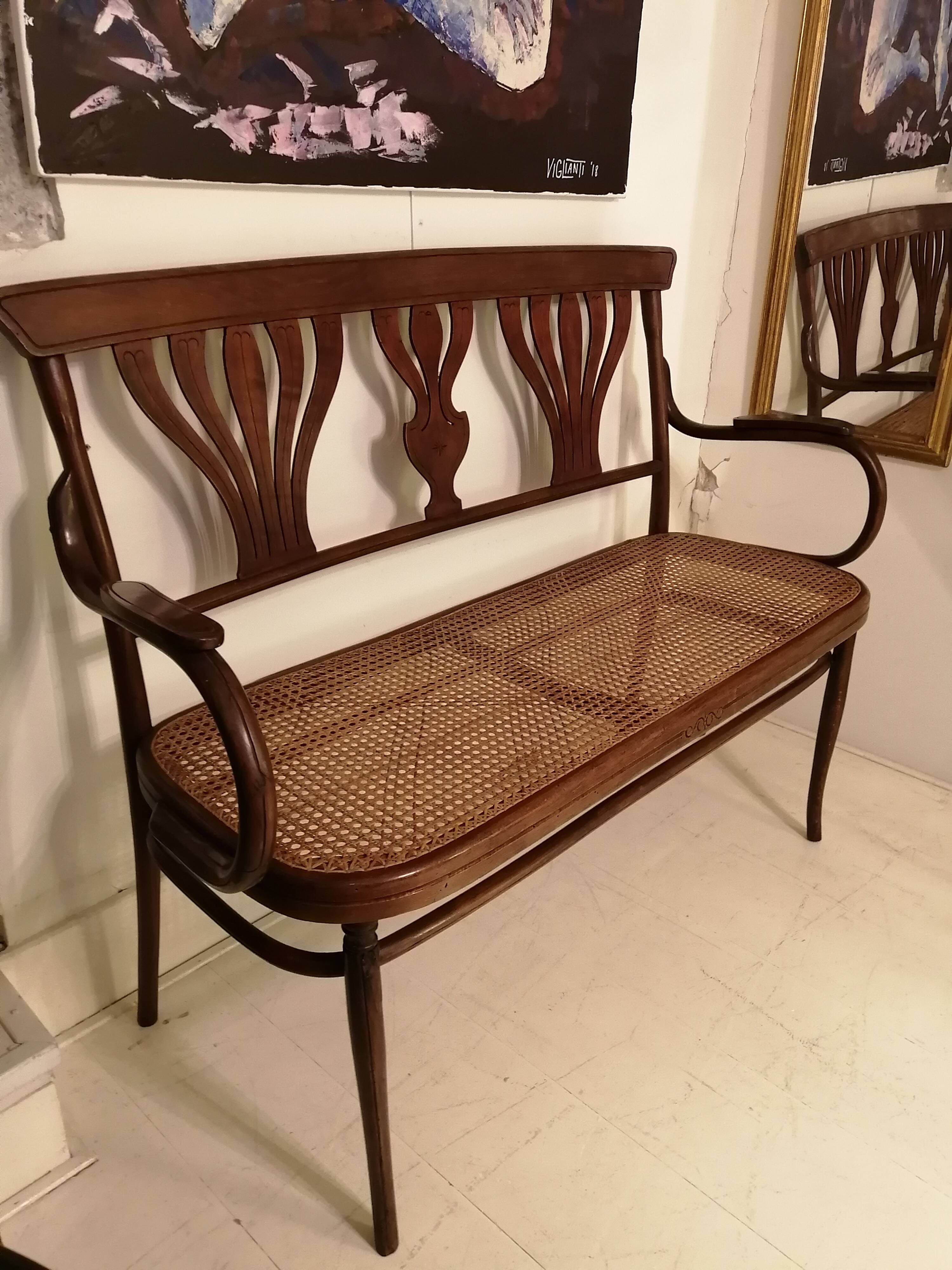 Bent wood bench
