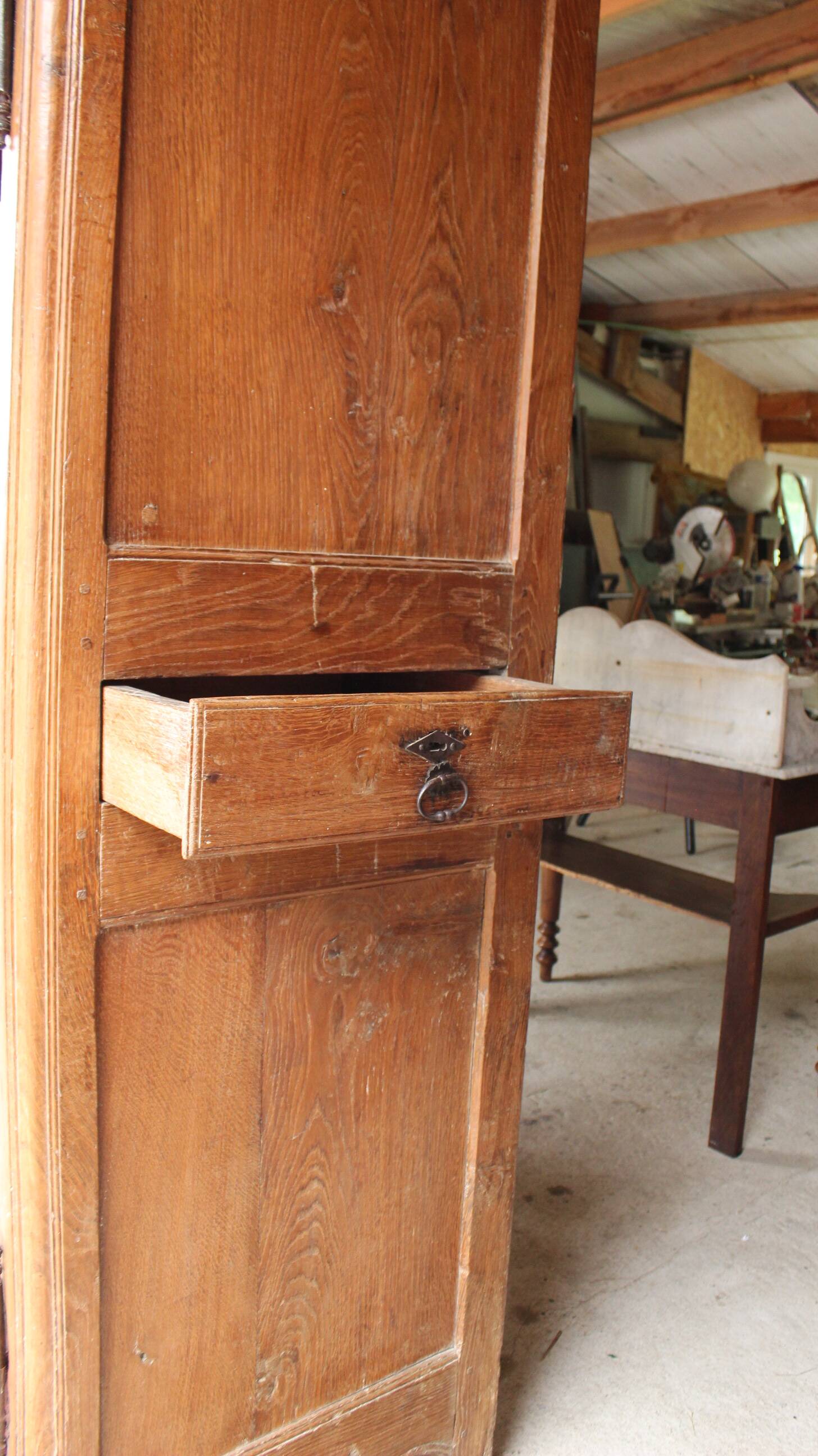 Low oak cabinet