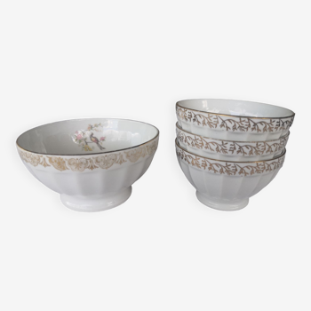 Set of 4 porcelain bowls