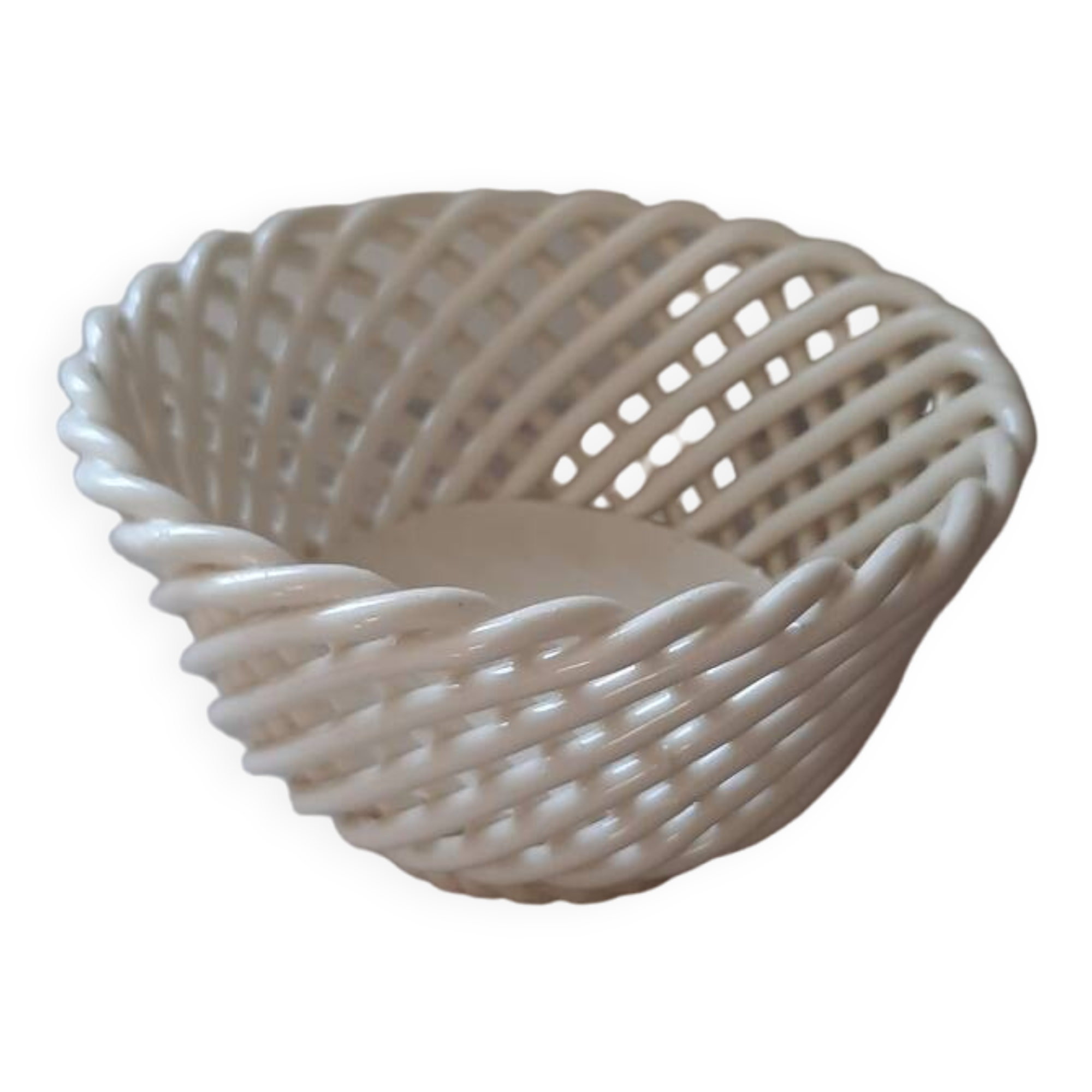 Woven ceramic basket