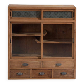 Ancienne armoire japonaise en cèdre – Taishō / Période Showa (c.1912-1945) #32