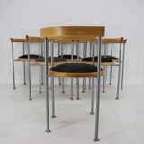Set of 6 dining chairs by Börge Lindau for Bla Station Sweden 1990s