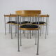 Set of 6 dining chairs by Börge Lindau for Bla Station Sweden 1990s