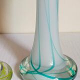 Duo of makora blown glass soliflores (krosno, poland) 1970s