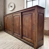 XL oak workshop sideboard with sliding doors from 1900