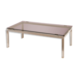Chrome steel and glass coffee table