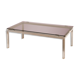 Chrome steel and glass coffee table