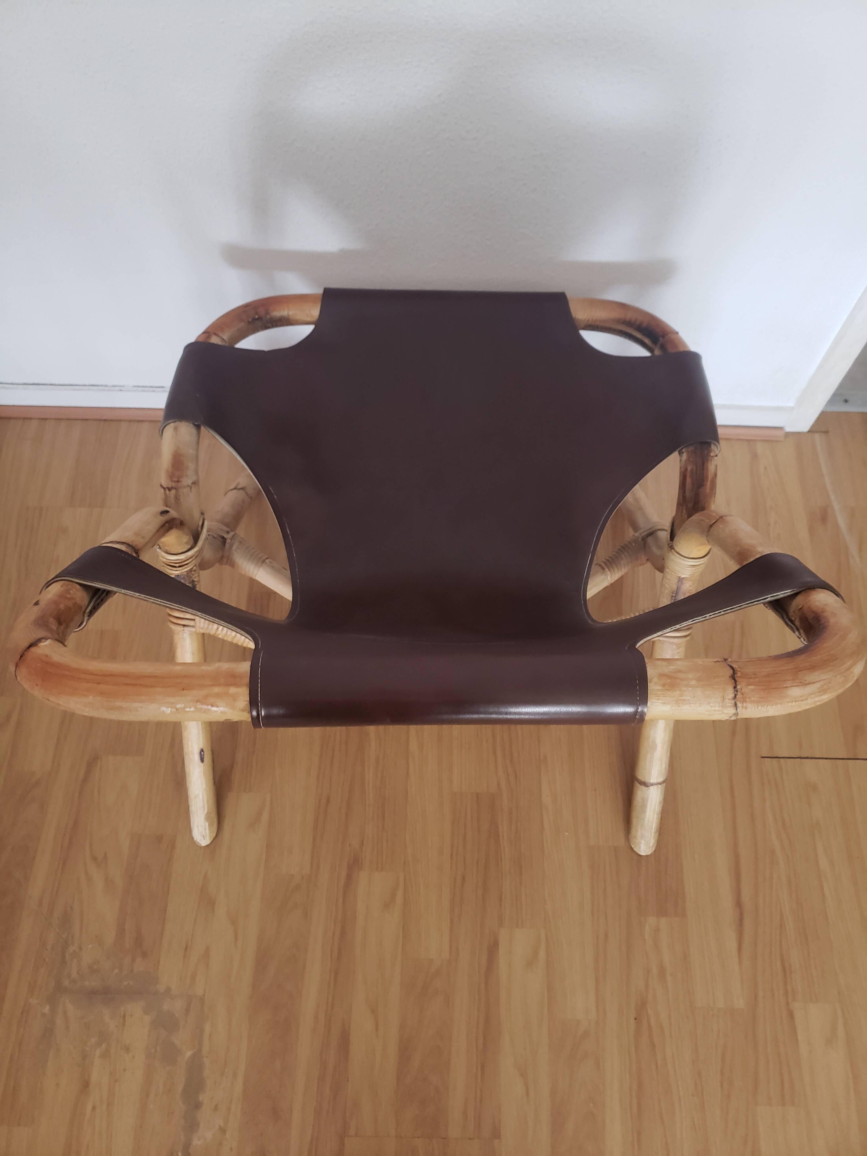 Rohe Noordworld 60s bamboo leather armchair