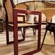 Pascal Mourgue rare set of 3 caned sleigh armchairs in lacquered wood for vintage 80s triconfort