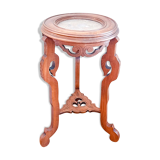 Pedestal table in wood and marble