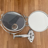 Vintage illuminated adjustable mirror, Double Brot, France 1950