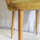Vintage chair in wood and old gold fur - 50s/60s