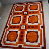 Vintage carpet in wool - 'fity shades of orange' - Germany - 1960's