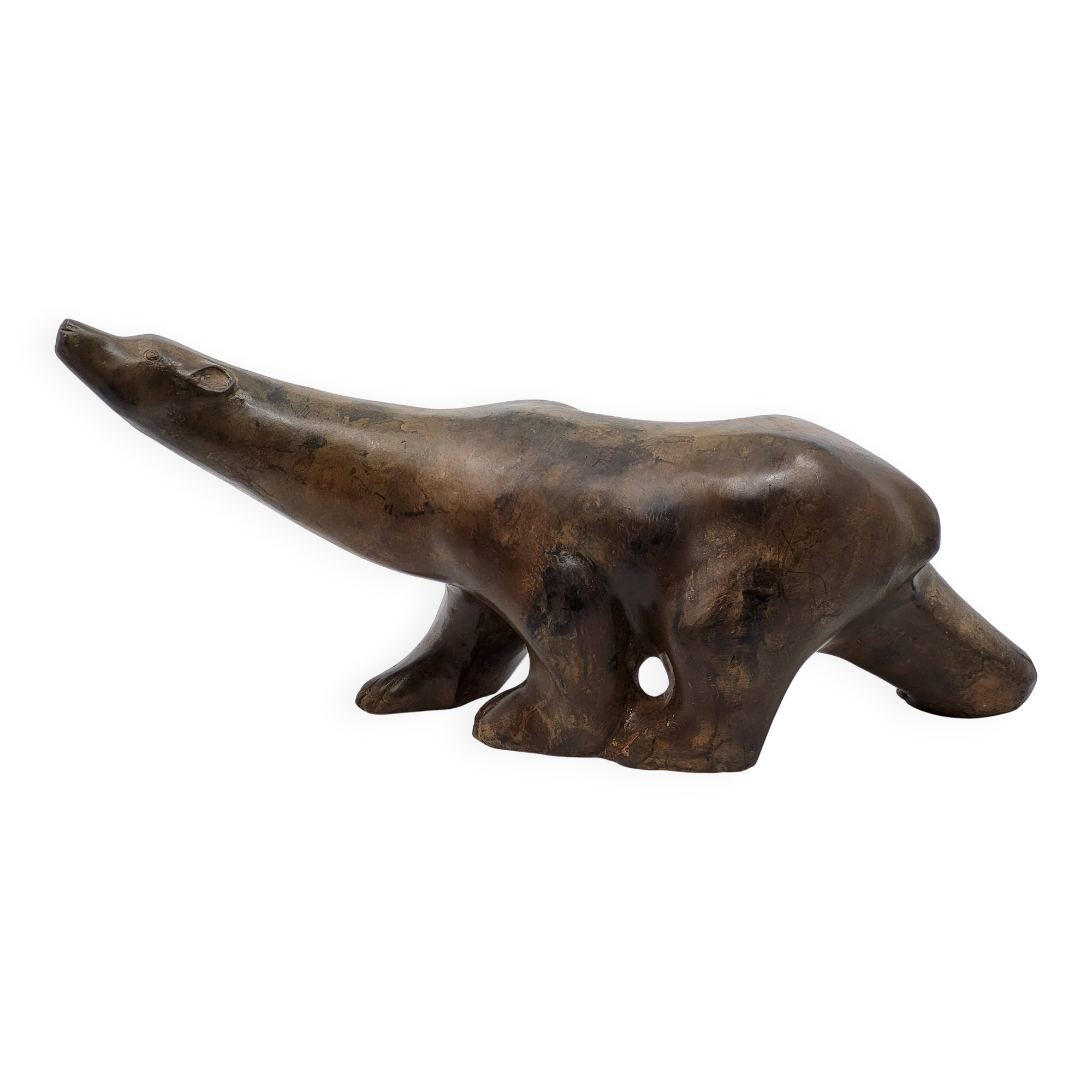 Polar Bear Sculpture by Pierre Chenet in bronze France Circa 2000