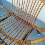 Duo de fauteuils corbeille en rotin
