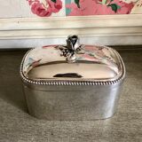 Box seed "rose" in silver metal