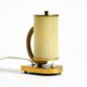 Rare and beautiful 1940s brass table lamp with opal glass shade