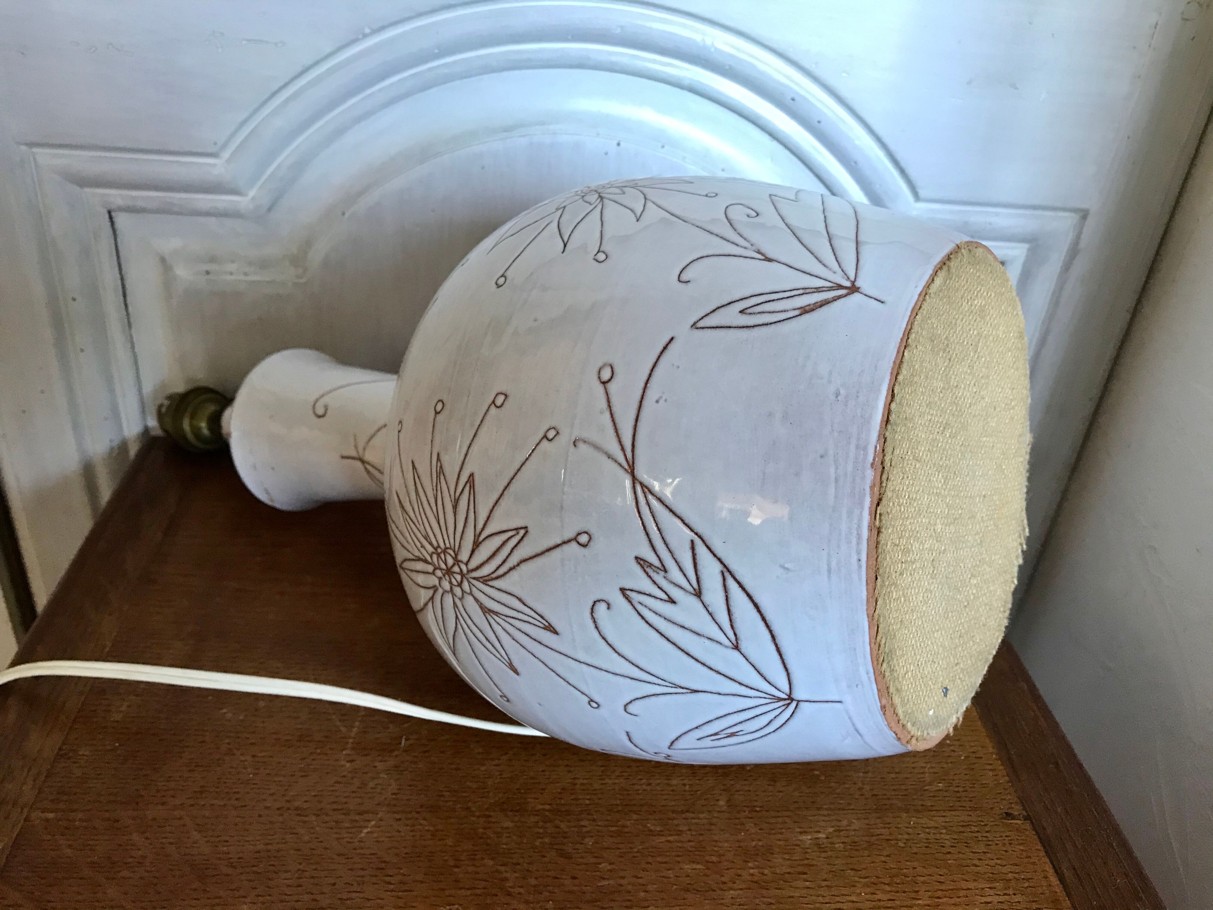 Vintage enamelled ceramic lamp base