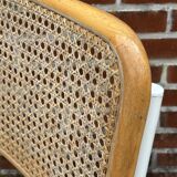 Cesca chair b32 model in white and wood by Marcel Breuer