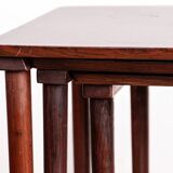 Three Danish nesting tables in rosewood by Mobelintersia 1960.